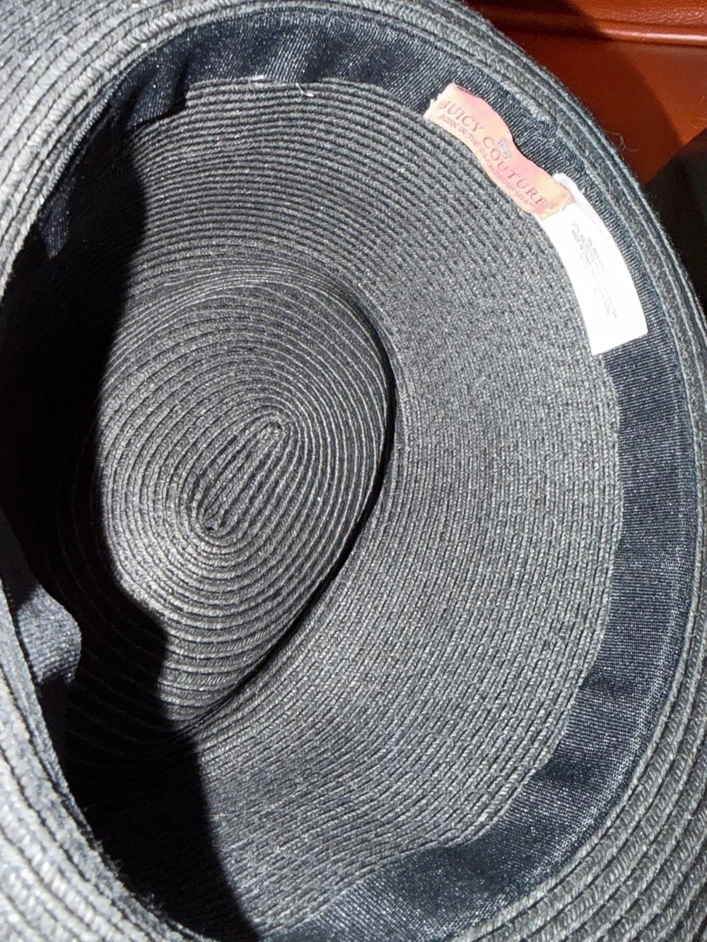 Juicy Couture Black Fedora with Black-and-White Checked Band